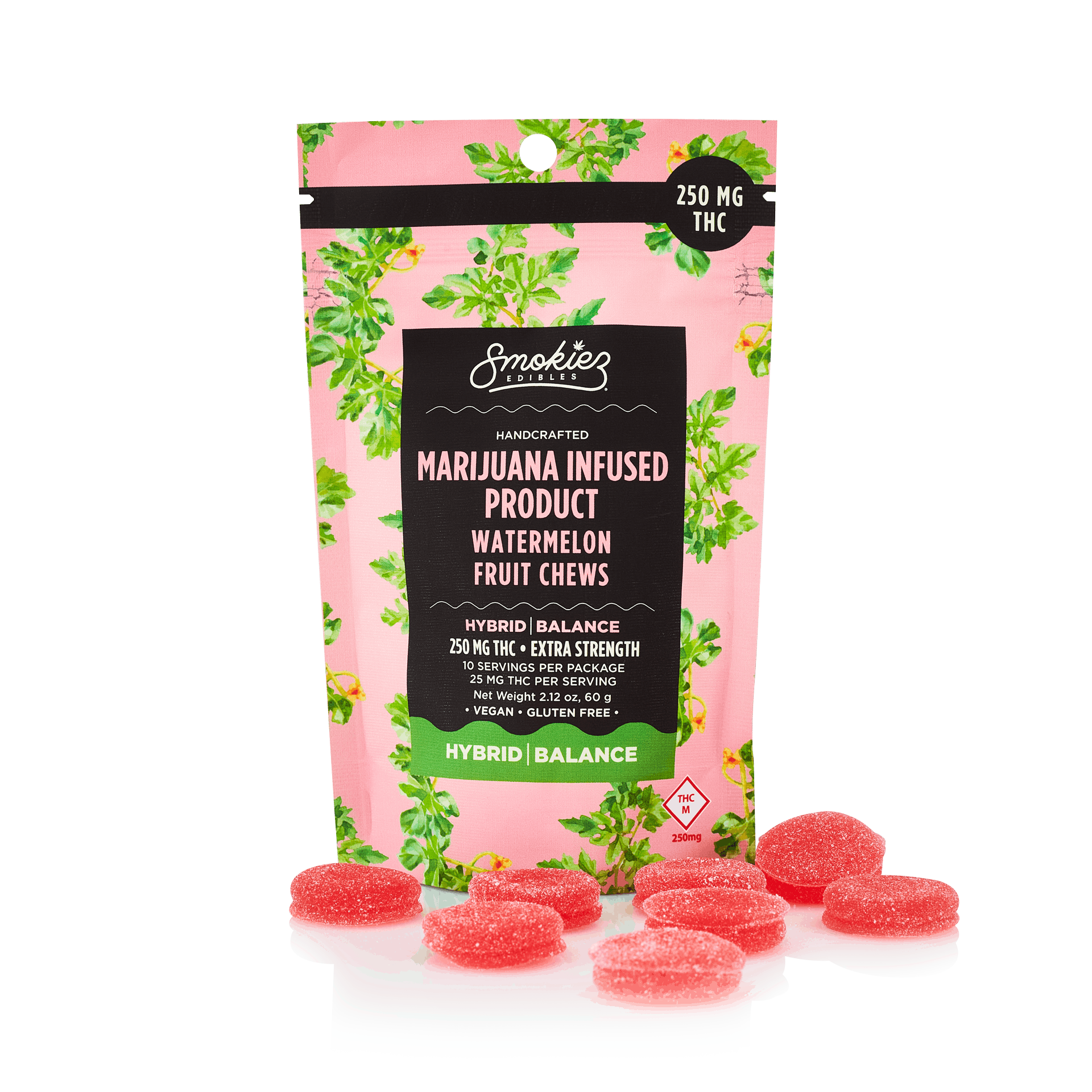 Smokiez HYBRID Watermelon Fruit Chews - 250mg - MO - Smokiez Edibles