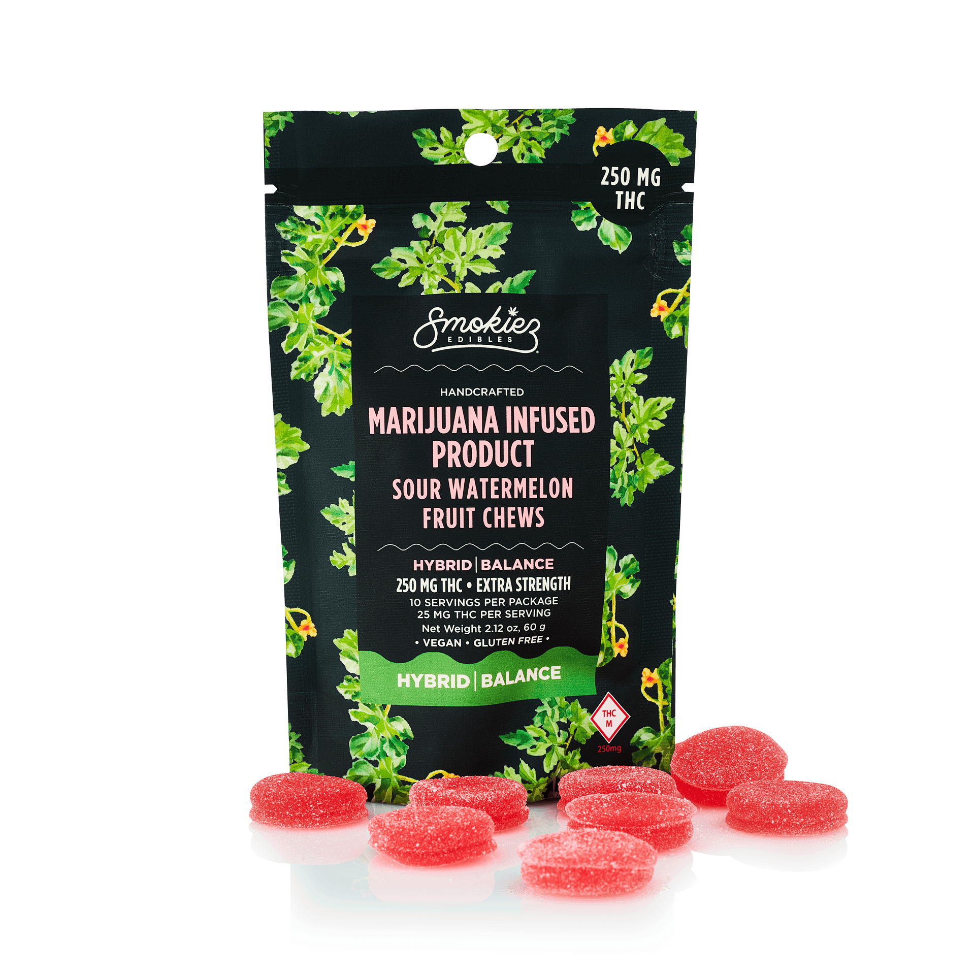 Sour Watermelon Gummies | 250mg | 10ct | 25mg/ea