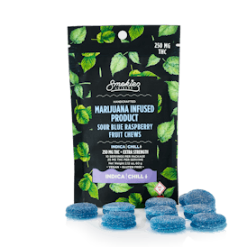 Smokiez INDICA Sour Blue Raspberry Fruit Chews - 250mg - MO