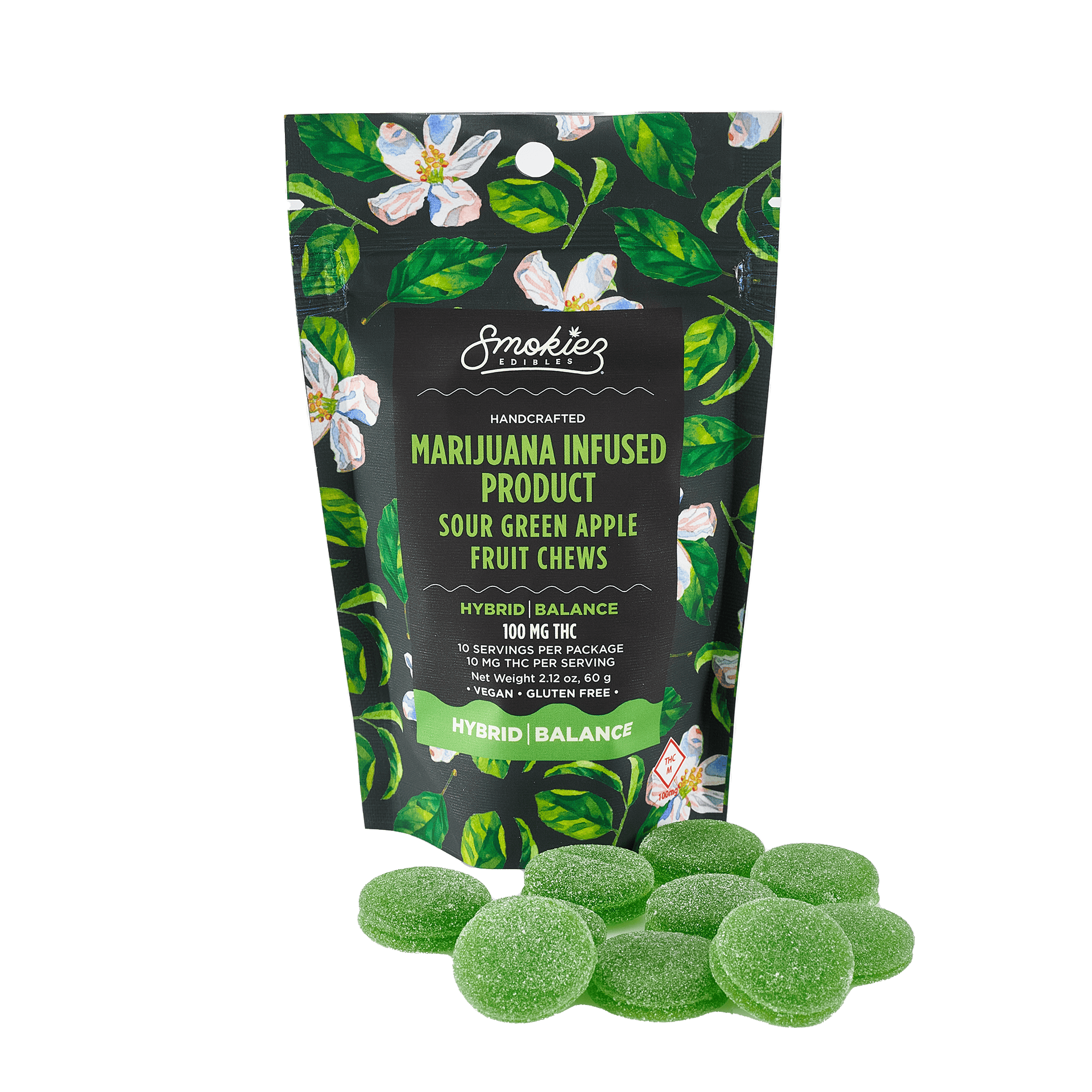 Sour Green Apple Gummies | 100mg | 10ct | 10mg/ea