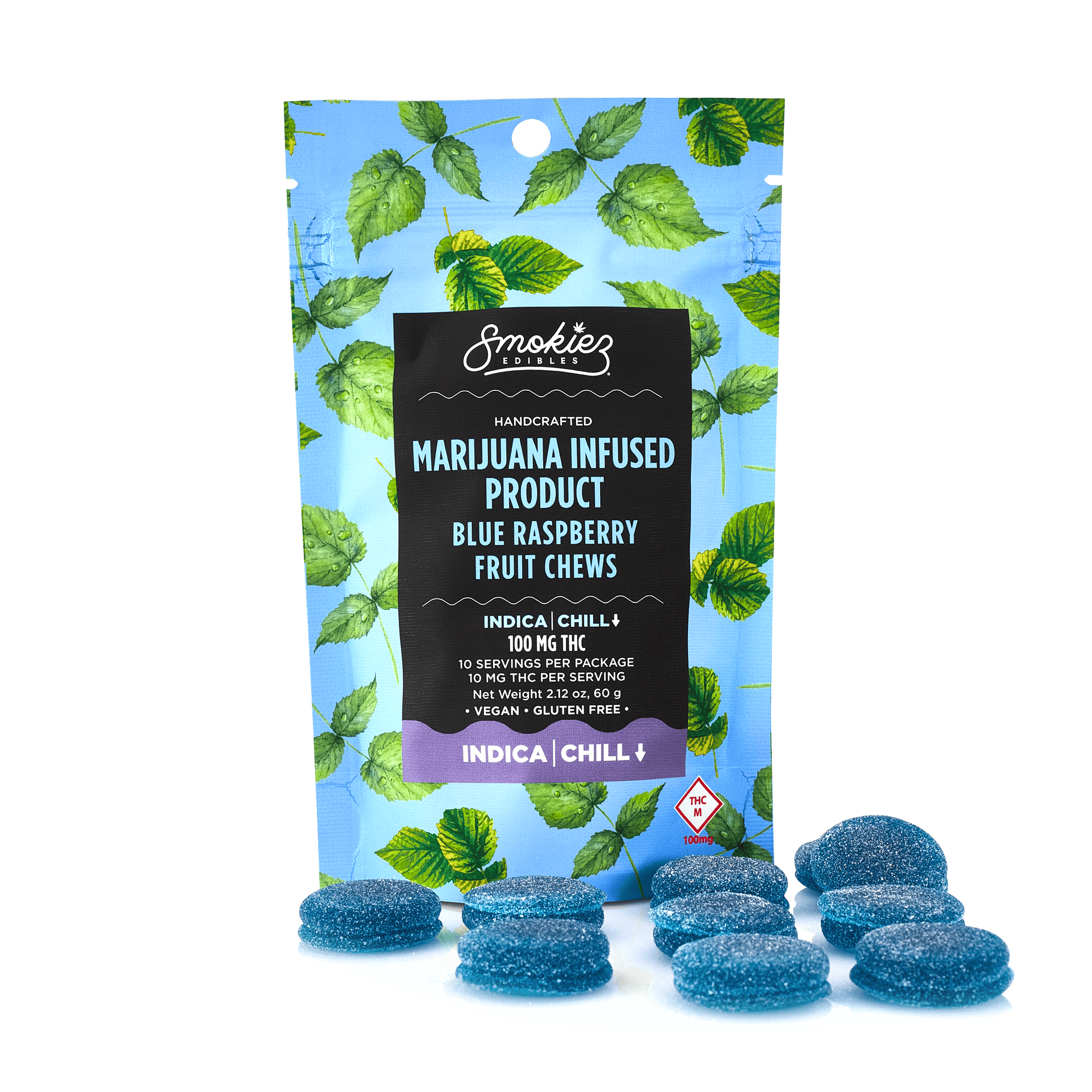Blue Raspberry Gummies | 100mg | 10ct | 10mg/ea by Smokiez Edibles