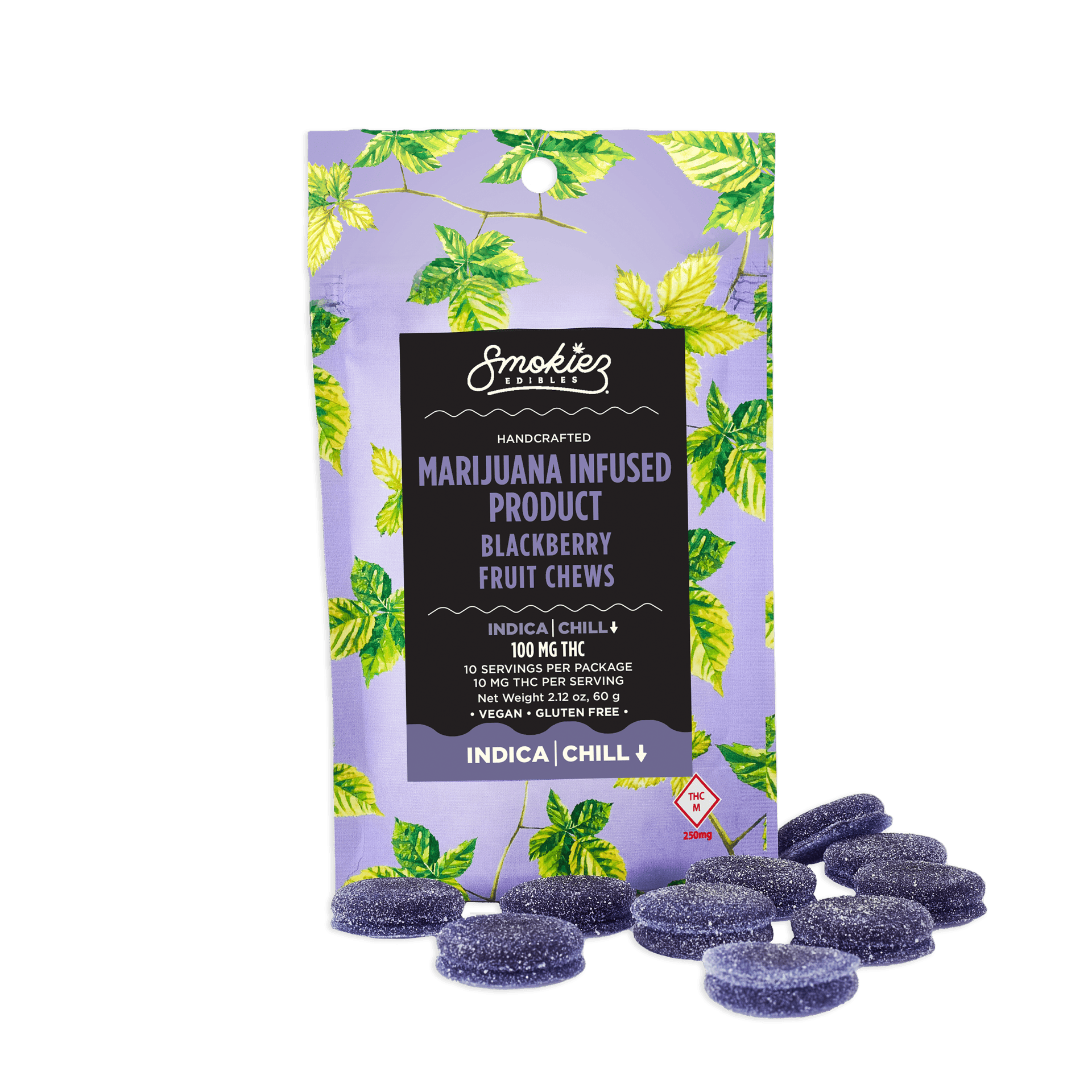 Blackberry Fruit Chews | 100mg | 10ct | 10mg/ea by Smokiez Edibles