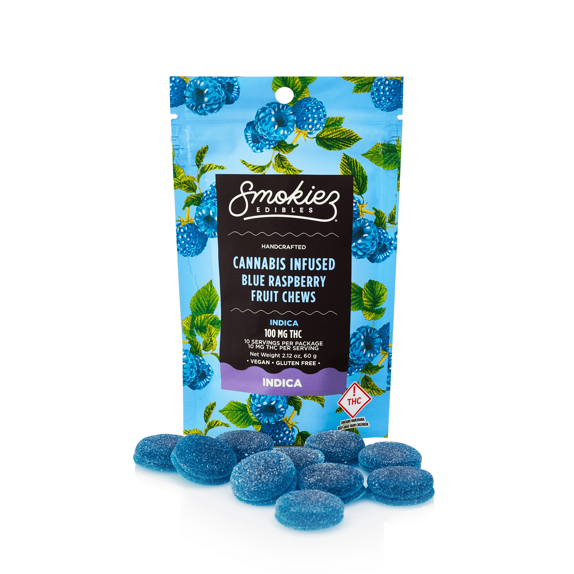 Blue Raspberry Gummies | 100mg | 10ct | 10mg/ea by Smokiez Edibles