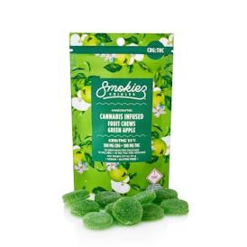 Smokiez Green Apple 100mg CBG : 100mg THC 1:1 Fruit Chews - OH