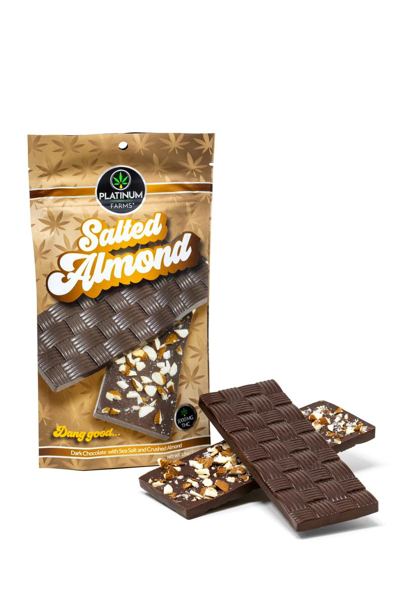 Craft Chocolate Bar - Dark Chocolate Salted Almond 1000mg THC