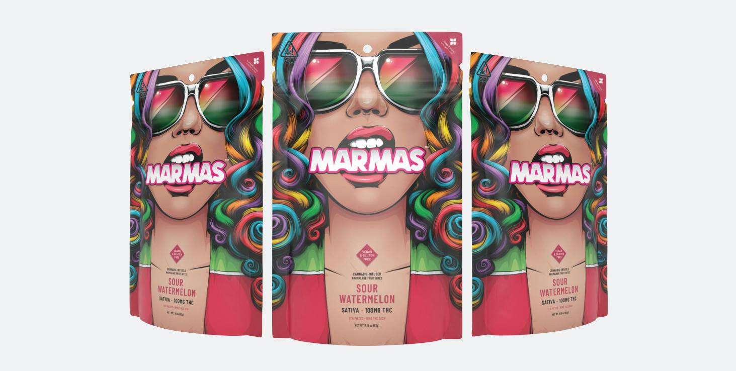 Sour Watermelon Marmalade Bites- Sativa 100mg