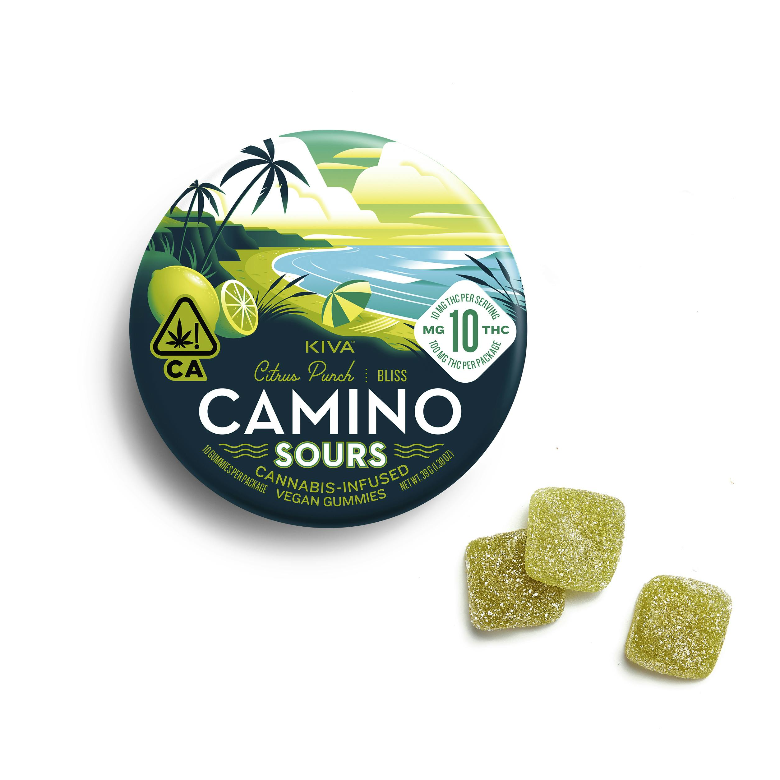 Camino Sours 10mg Citrus Punch Bliss Gummies Kiva Confections 8130