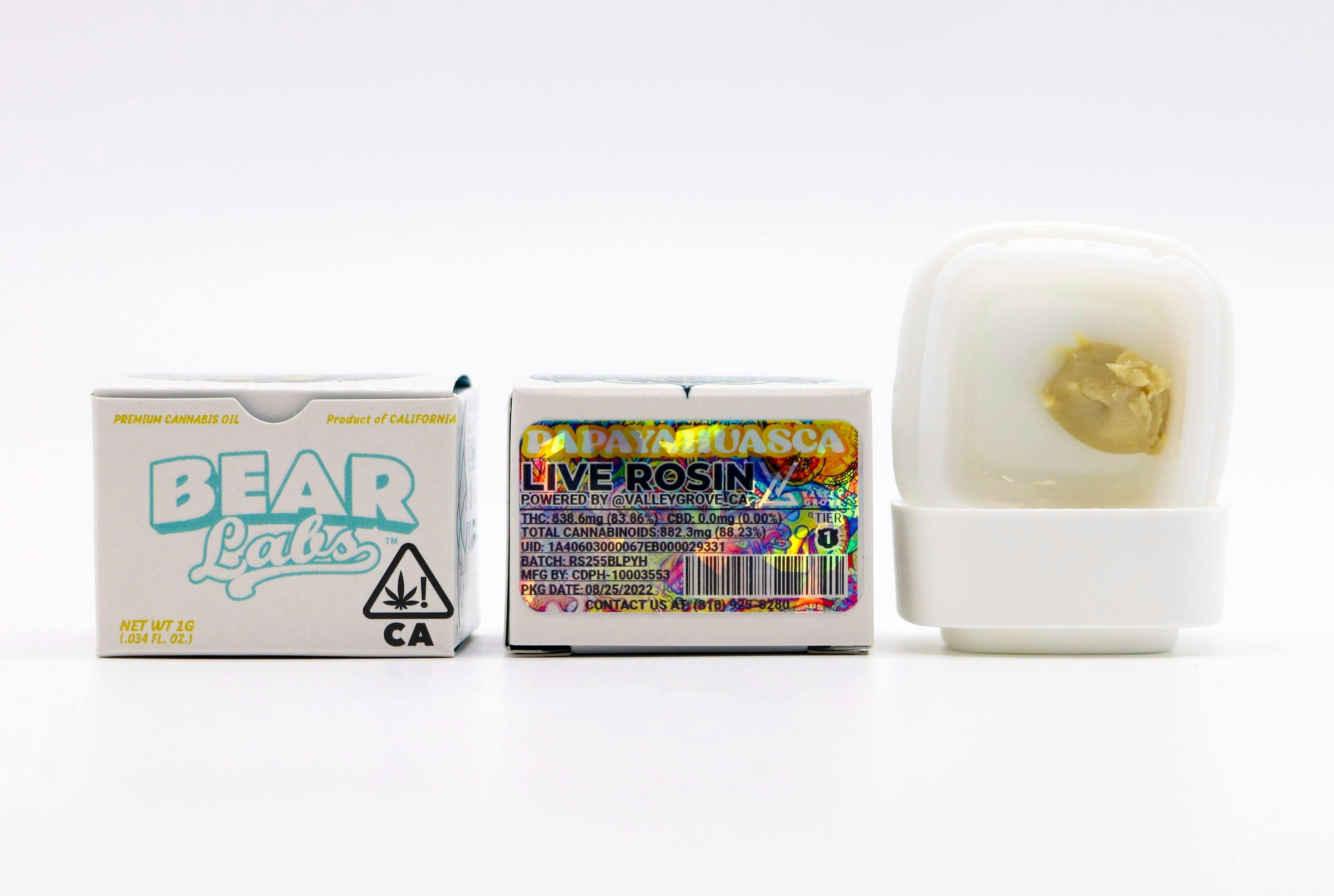 Papayahuasca T1 Live Rosin - 1g - Bear Labs