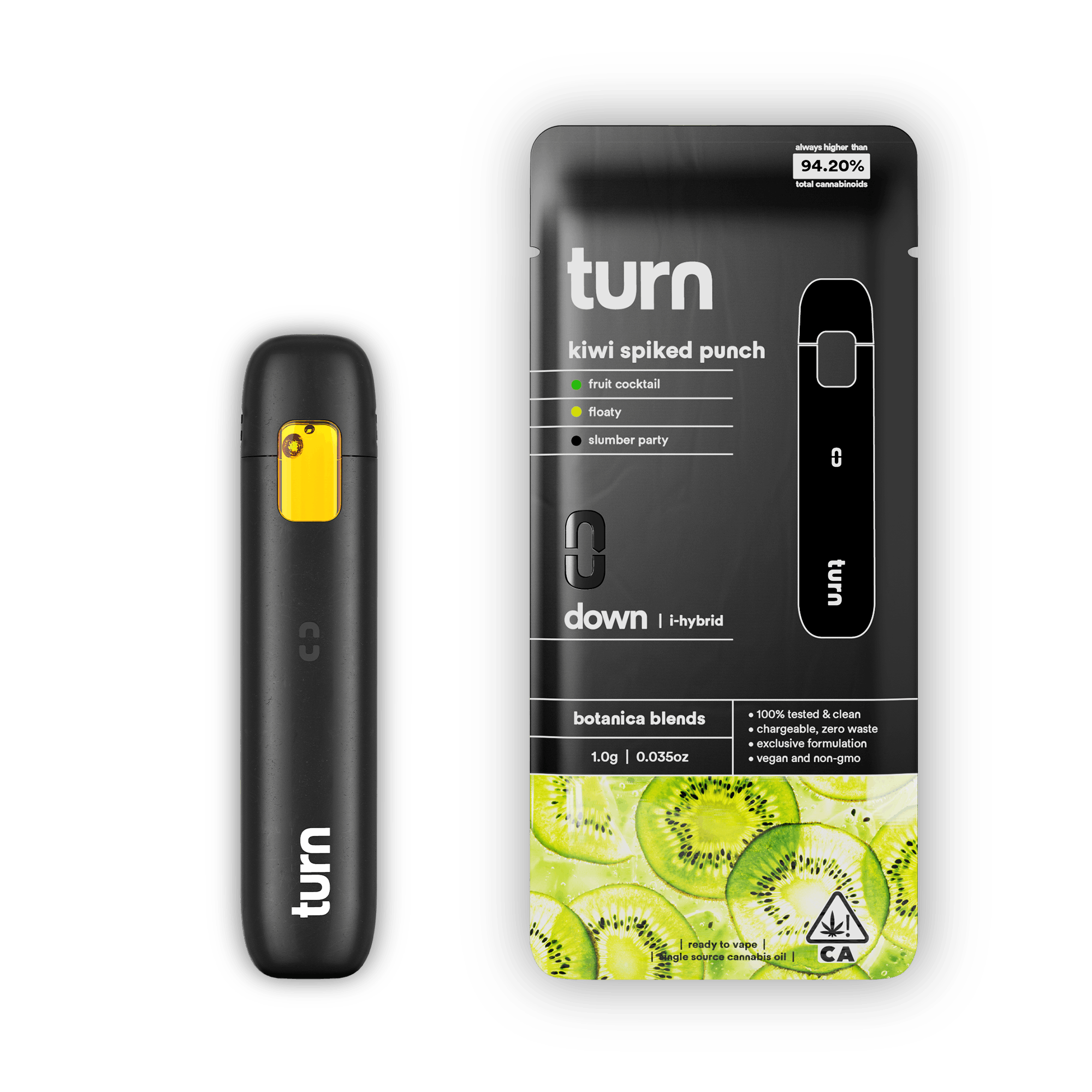 turn Kiwi Spiked punch All-In-One Vapes Strain (hybrid), 1g