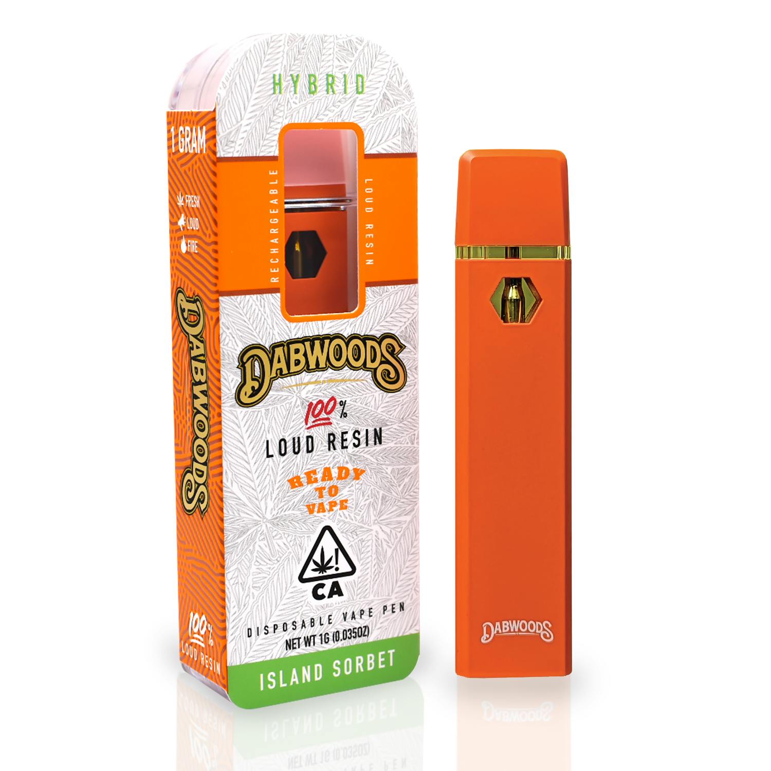 DABWOODS 1 GRAM LIVE RESIN ALL IN ONE DEVICE ISLAND SORBET Dabwoods