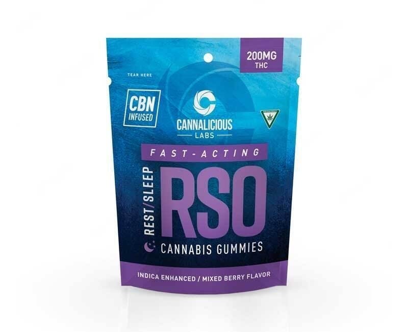 Cannalicious Labs | RSO Rest | Mixed Berry Gummies | 200mg | 10ct | 20mg/ea