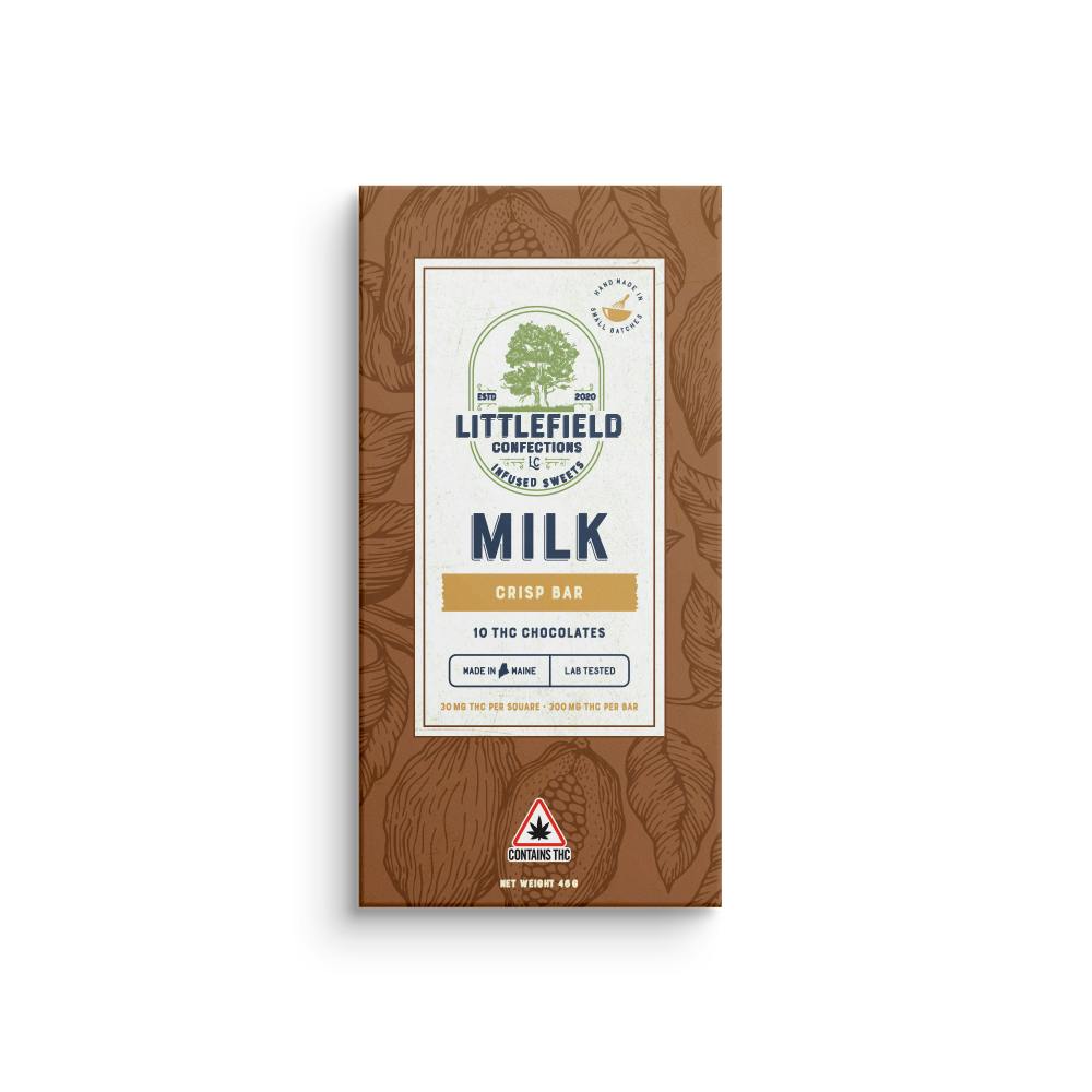 Crispy THC Milk Chocolate Bar 30mg/pc 300mg Total