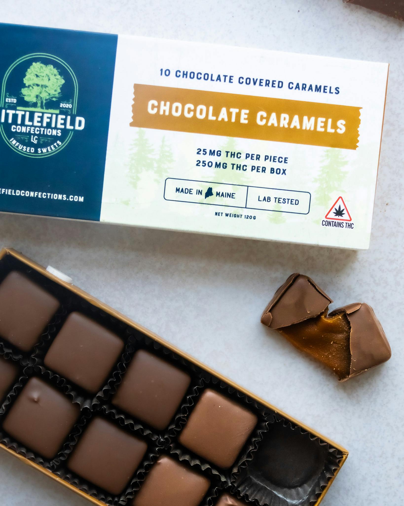 Chocolate Covered Thc Caramels 25mg/pc