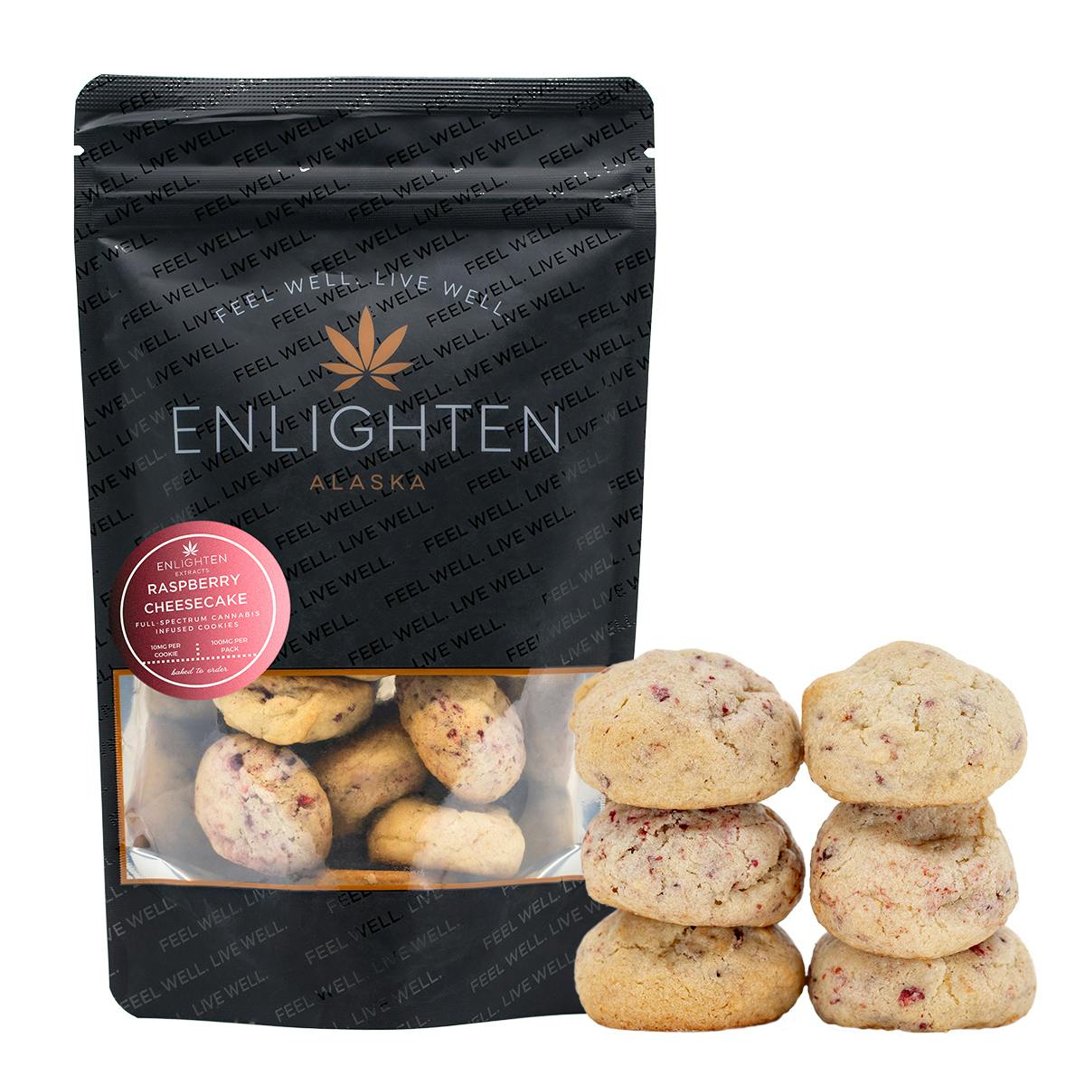 Raspberry Cheesecake White Chocolate Chip Cookies - 10 pack (100mg)
