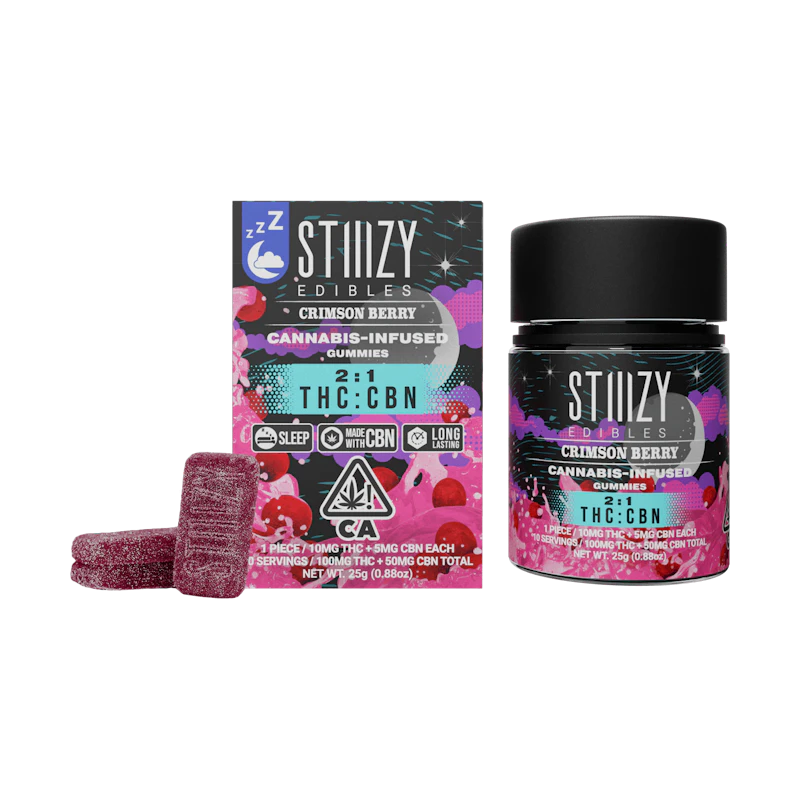 STIIIZY - CRIMSON BERRY - Gummies 2:1 THC:CBN Edible, Edibles
