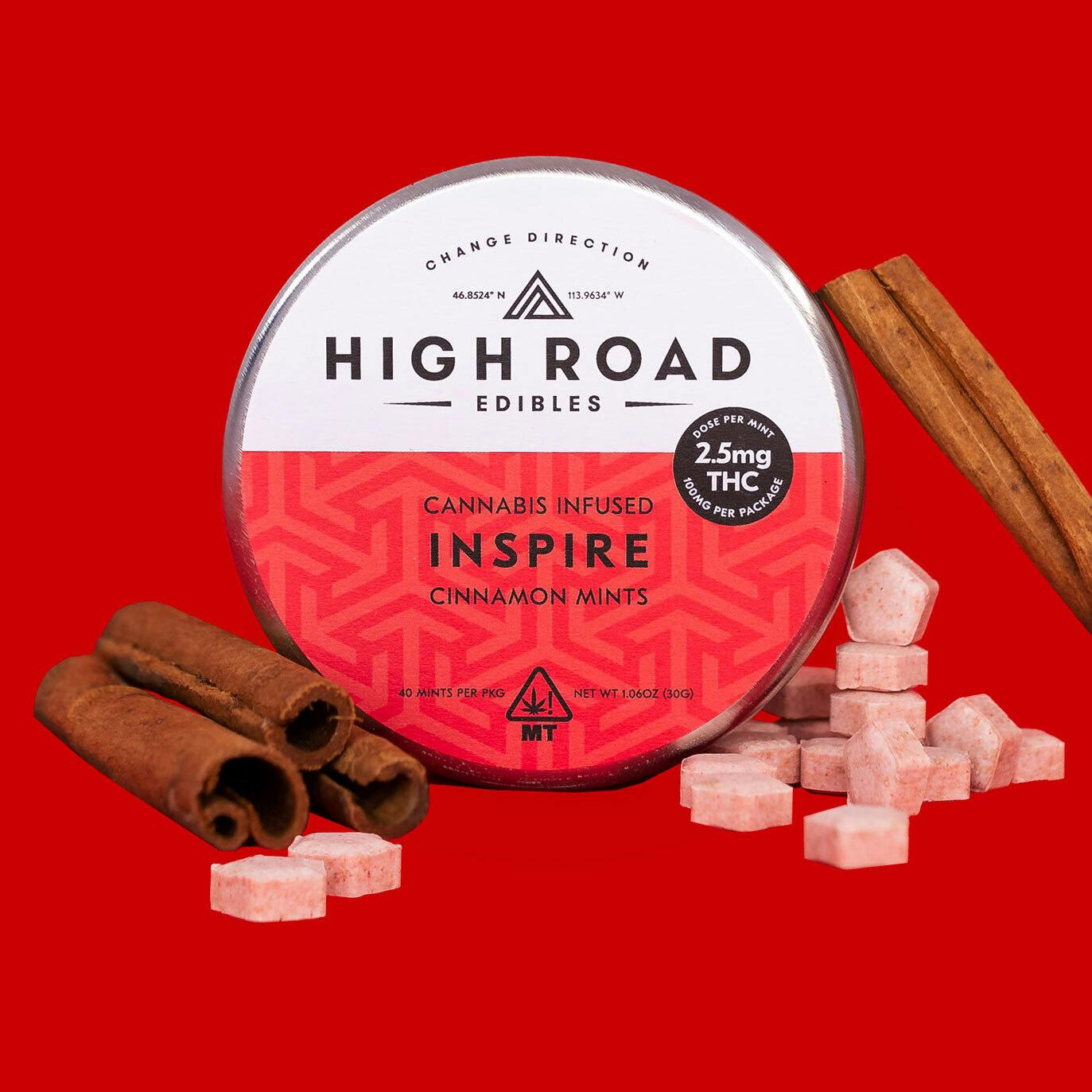 Cinnamon Inspire Mints, 100mg 40-pack by High Road Edibles
