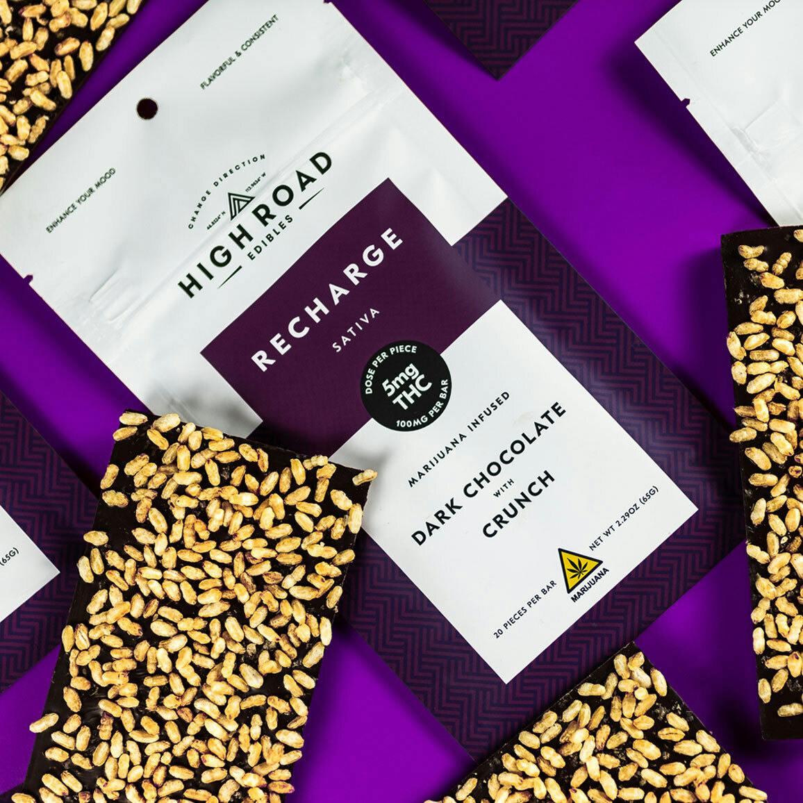 Crunch Recharge Dark Chocolate Bar, 100mg 20-piece