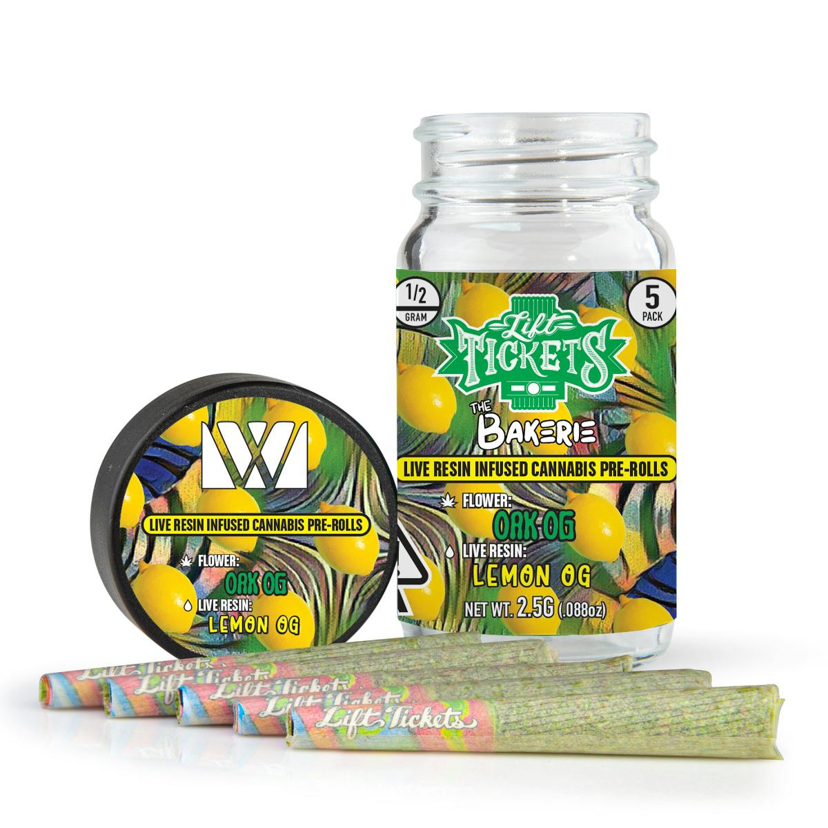 Oak OG x Lemon OG - Infused Pre-Roll 5-Pack - Lift Tickets