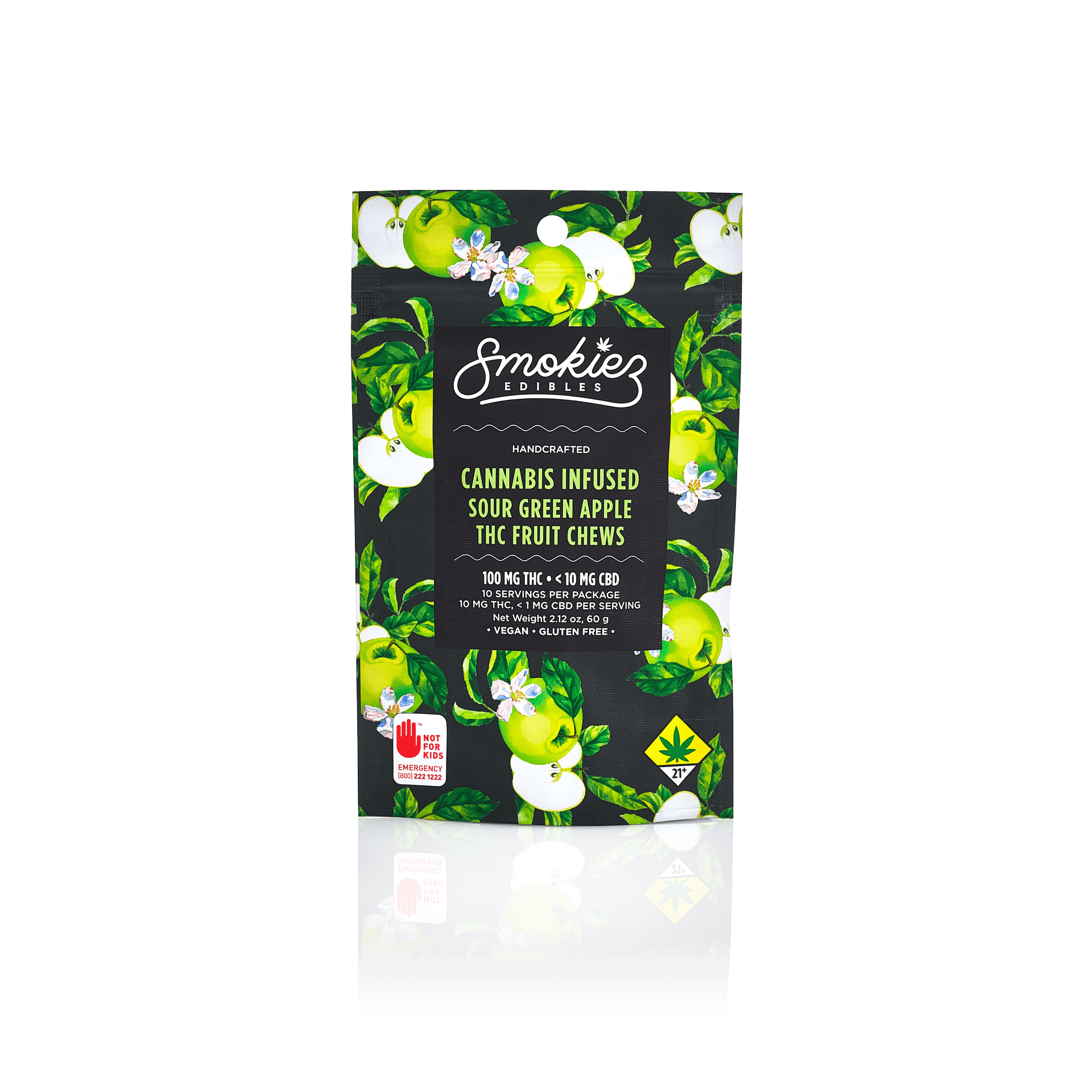 Sour Green Apple Gummies | 100mg | 10ct | 10mg/ea by Smokiez Edibles