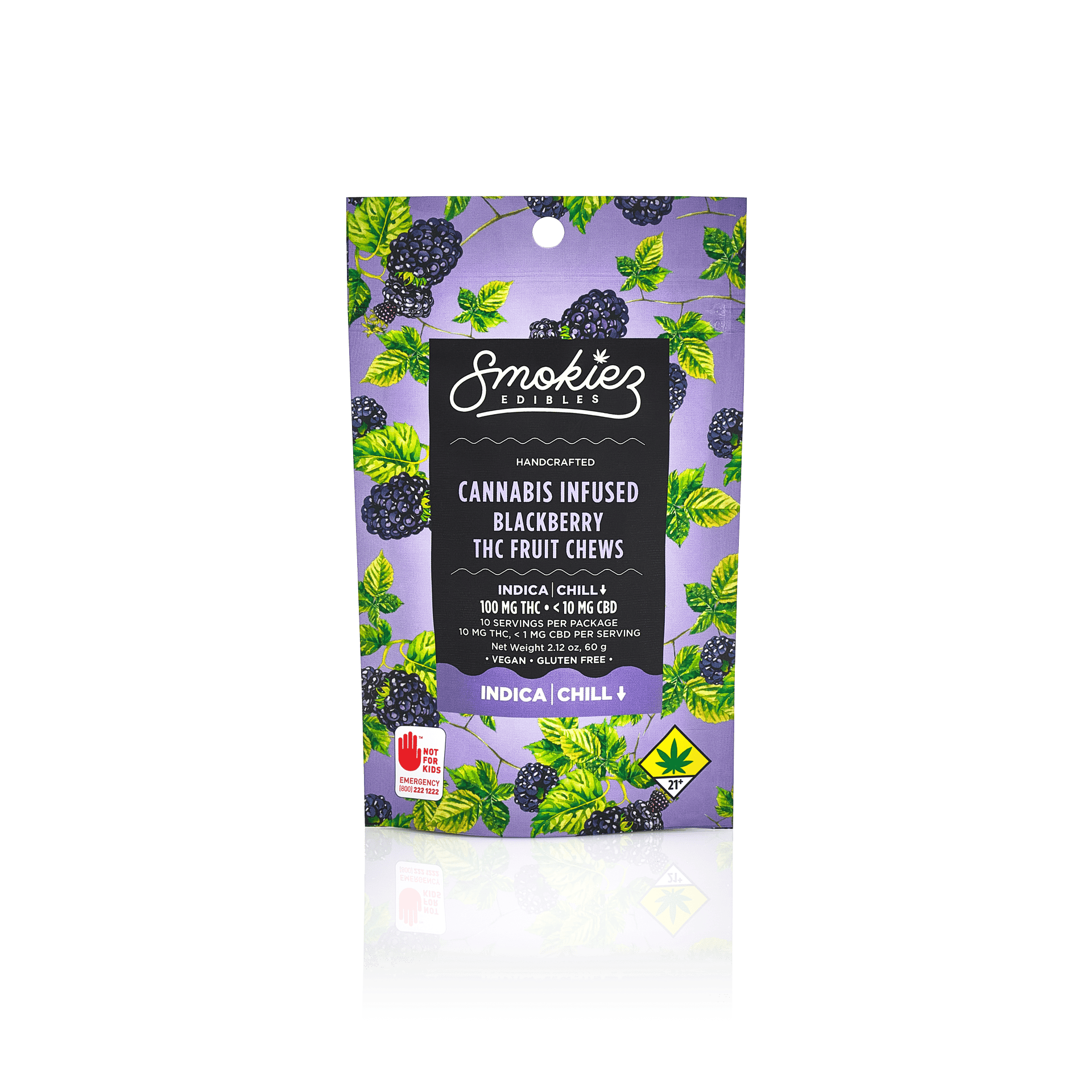 Blackberry Fruit Chews | 100mg | 10ct | 10mg/ea by Smokiez Edibles