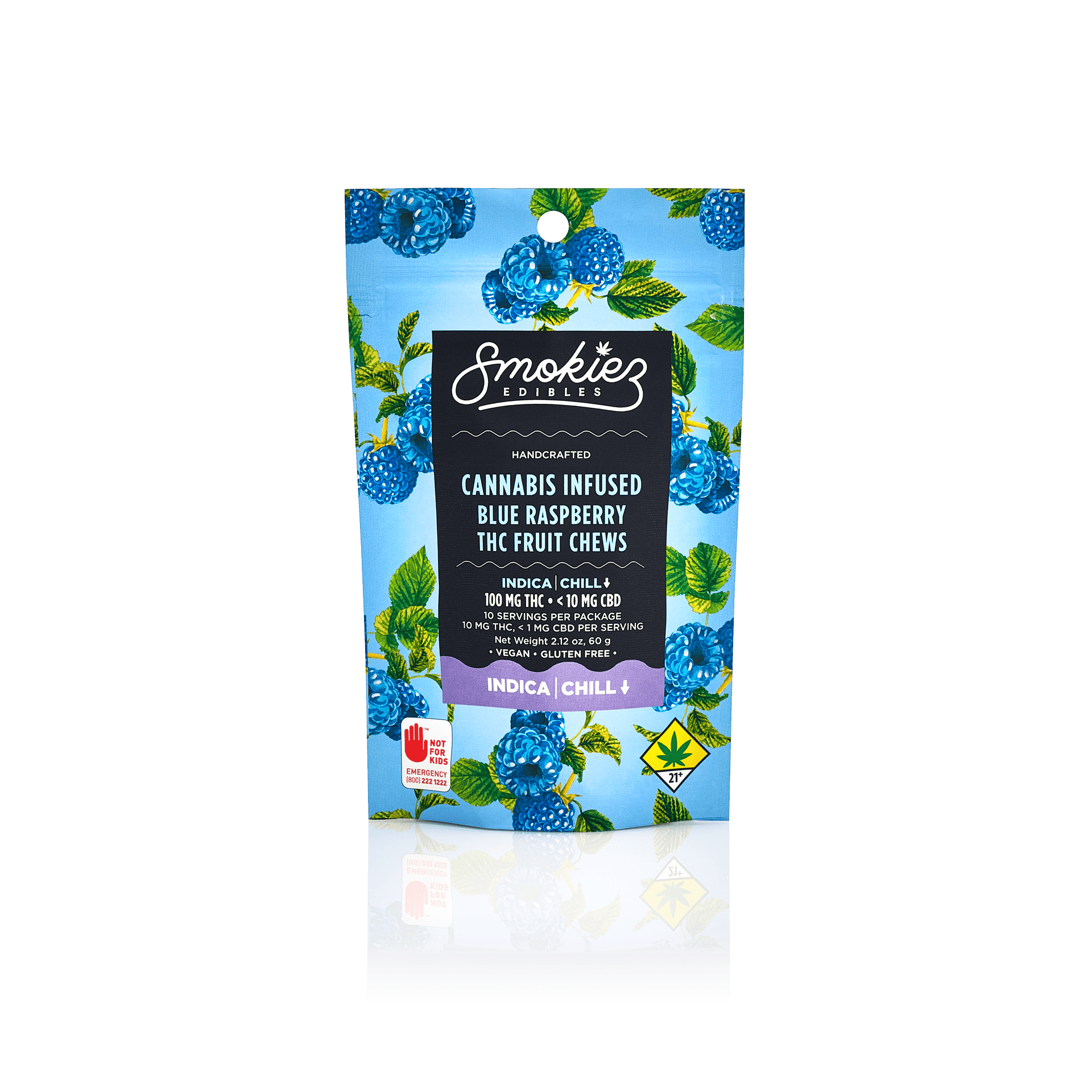 Blue Raspberry Gummies | 100mg | 10ct | 10mg/ea by Smokiez Edibles