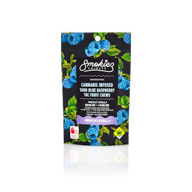 Smokiez INDICA Sour Blue Raspberry Fruit Chews - 100mg 10pk - WA