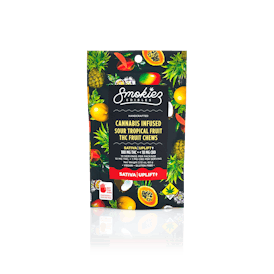 Smokiez SATIVA Sour Tropical Fruit Chews - 100mg 10pk - WA