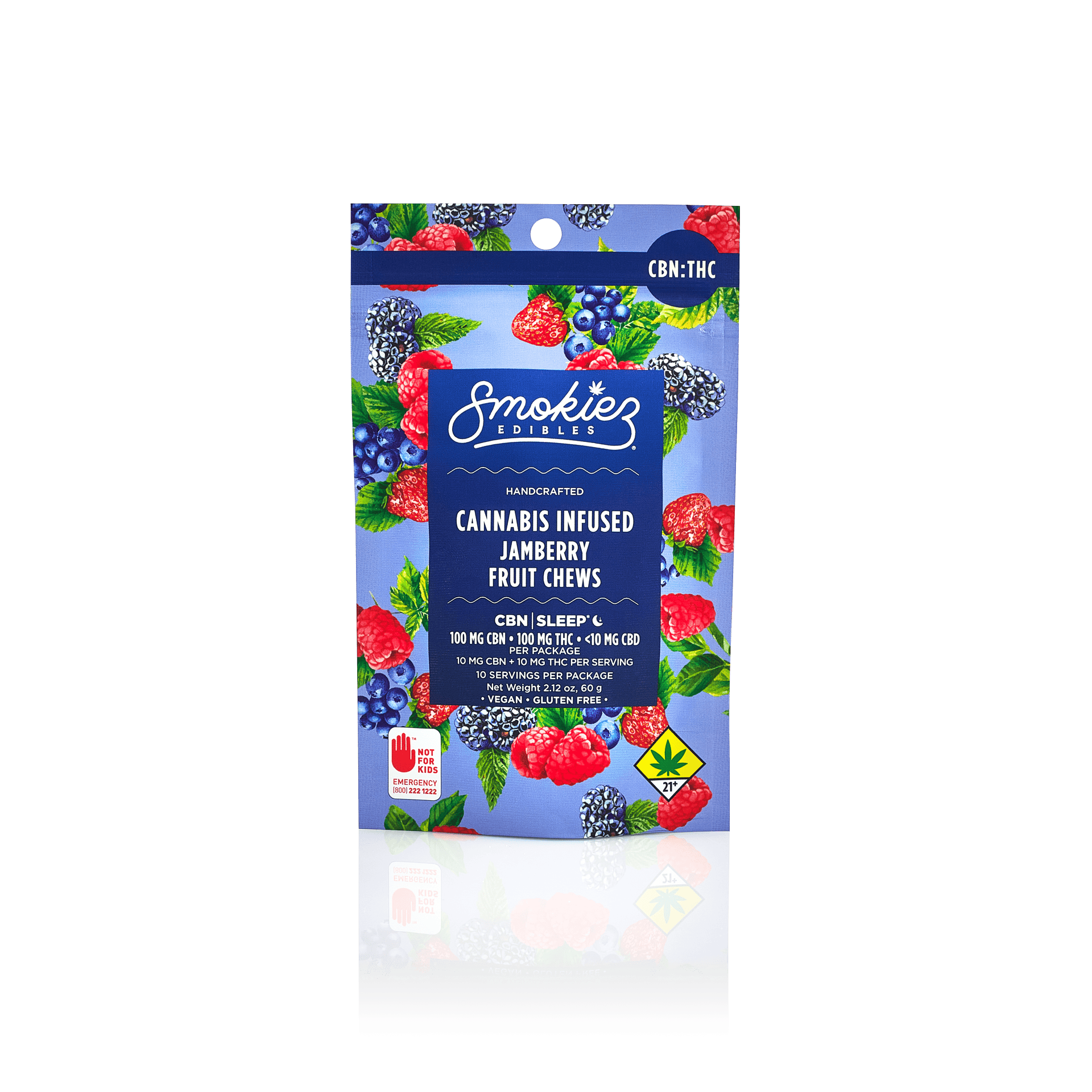 Sour Jamberry Gummies THC:CBN 1:1 | 100mg | 10ct | 10mg/ea by Smokiez Edibles