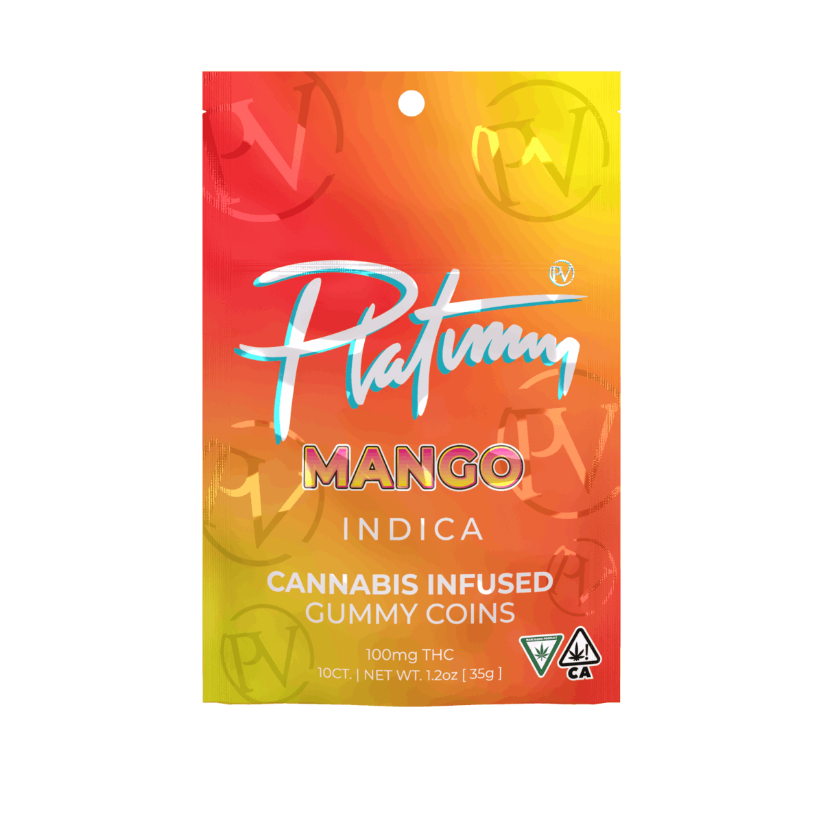 Platinum Vape 100mg Gummies Mango (Indica) Platinum Vape