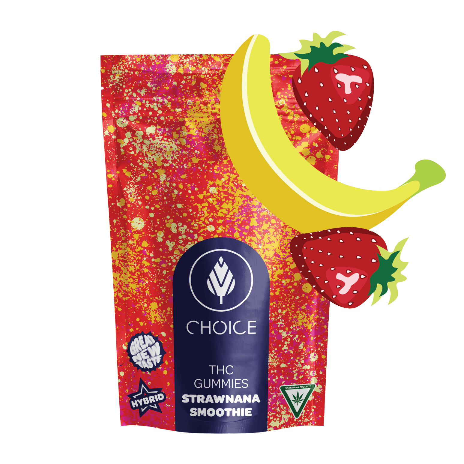 Choice Chews - Strawnana Smoothie Gummies (Hybrid) - 100mg - Choice Chews