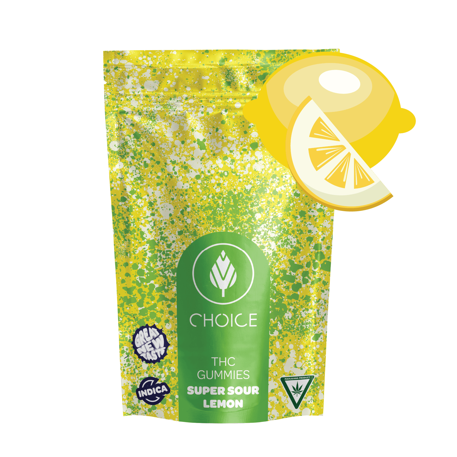 Choice Chews - Super Sour Lemon Gummies (Indica) - 100mg at Cloud Cannabis Muskegon Dispensary