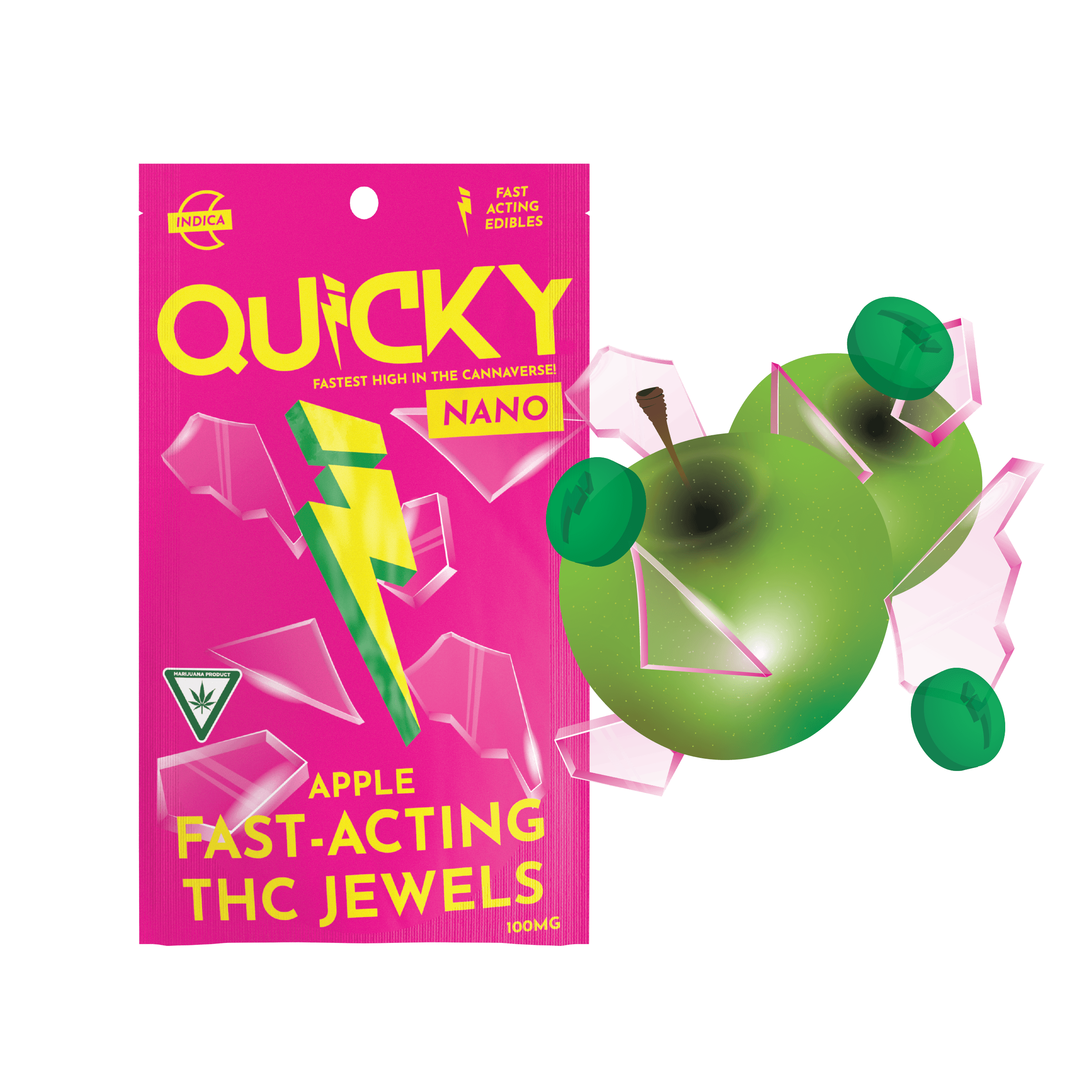 Quicky Hard Candy Apple (Indica) 100mg Quicky Edibles