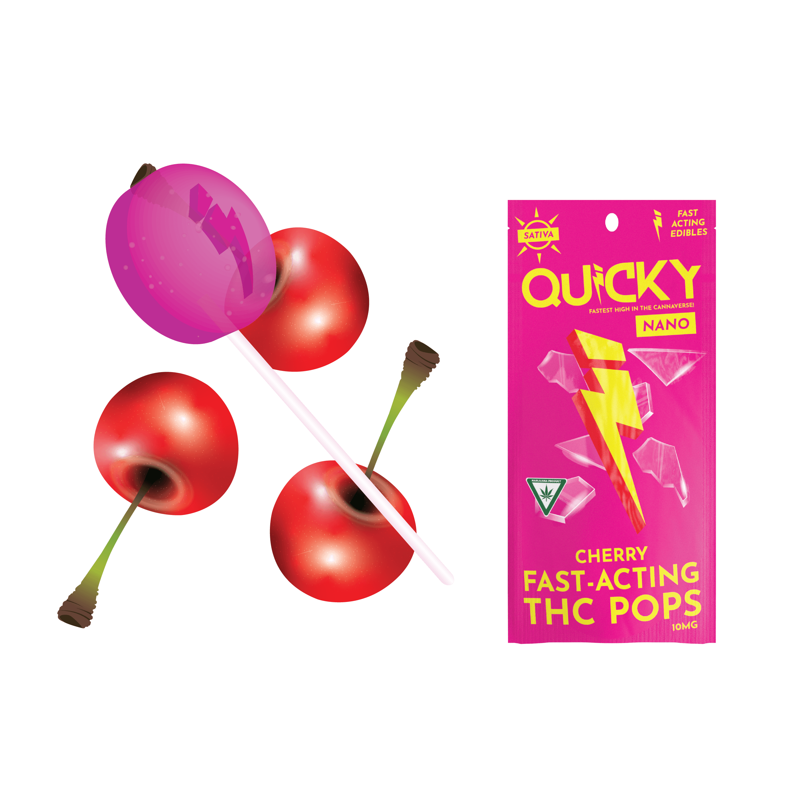 Quicky Sucker - Cherry (Sativa) - 10mg at House of Zen