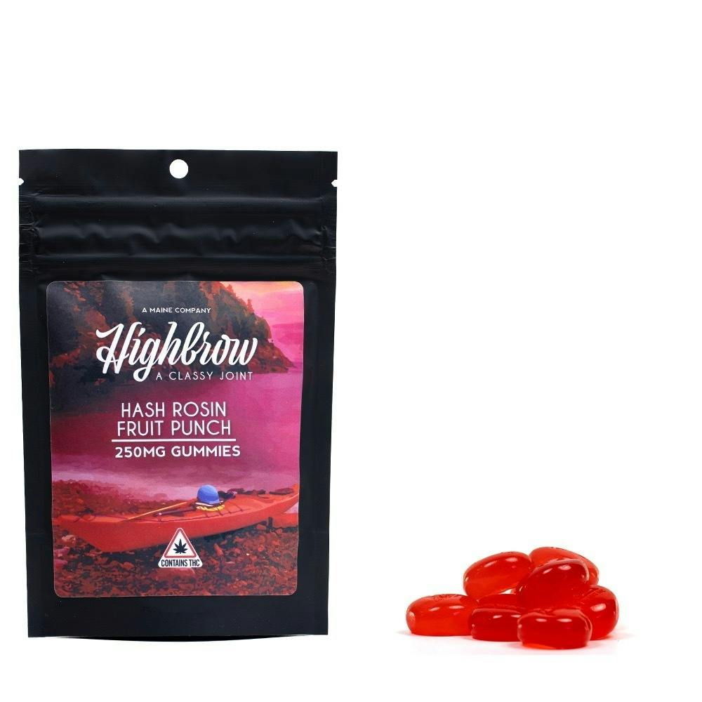 Highbrow Hash Rosin Fruit Punch Gummies 250mg by Highbrow