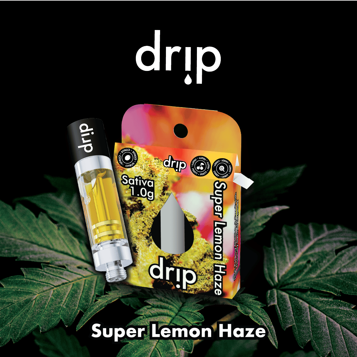 Drip 1g Cartridge - Super Lemon Haze (Sativa) - Drip Vapes