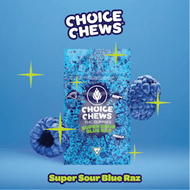 Choice Chews - Super Sour Blue Raz Gummies (Indica) - 200mg