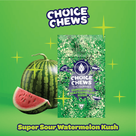 Choice Chews - Super Sour Watermelon Kush Gummies (Indica) - 200mg