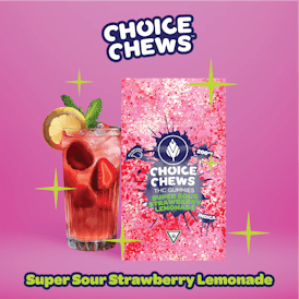 Choice Chews - Super Sour Strawberry Lemonade Gummies (Indica) - 200mg