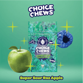 Choice Chews - Super Sour Raz Apple Gummies (Hybrid) - 200mg