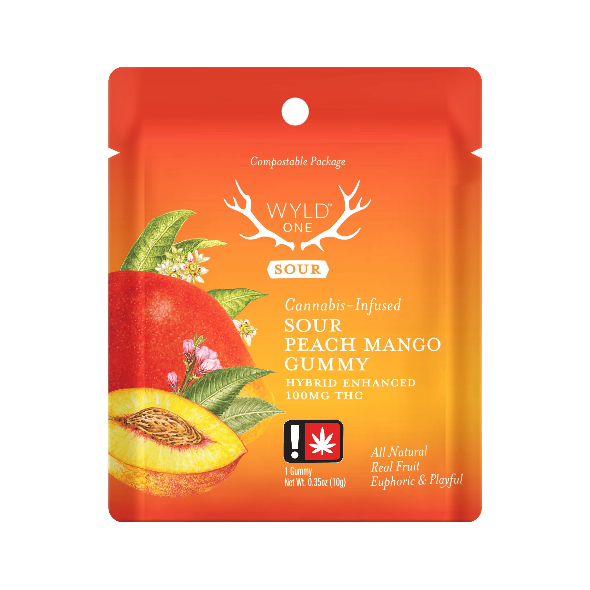 Sour Peach Mango Hybrid Enhanced Gummy | 100mg