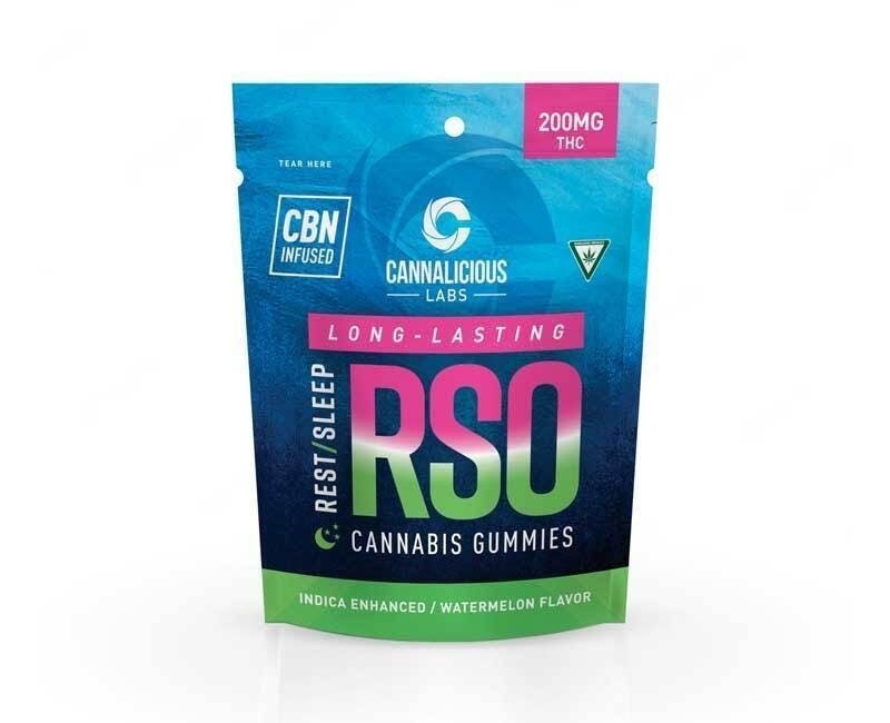 Cannalicious Labs | RSO Rest | Watermelon Gummies | 200mg | 10ct | 20mg/ea