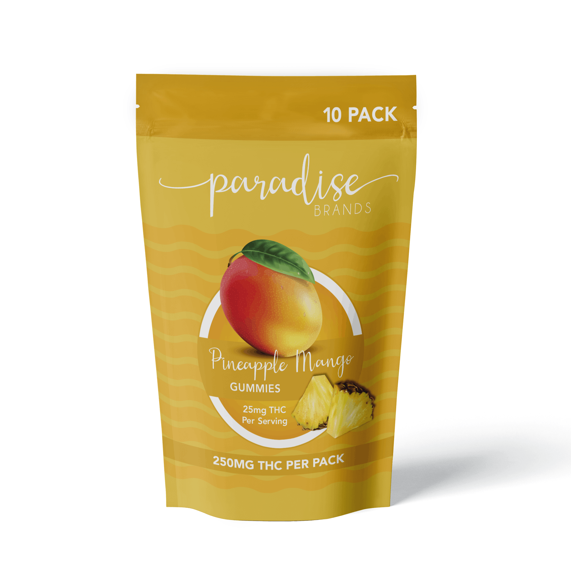 Paradise Brands 10 Pack Gummies Pineapple Mango 250mg Weedmaps