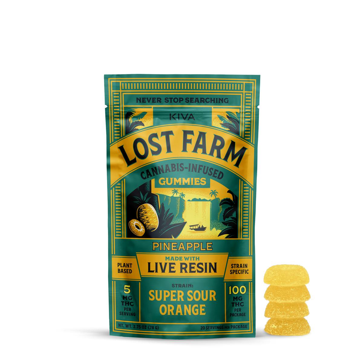 Lost Farm Pineapple x Super Sour Orange Gummies - Kiva Confections