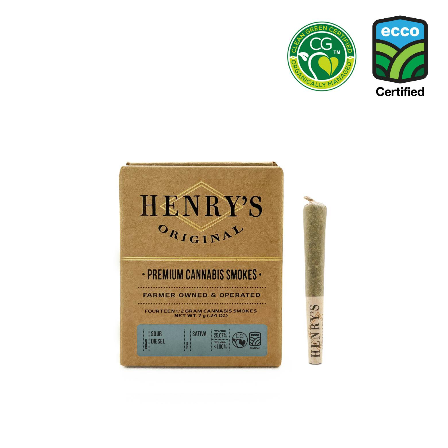 Henry's Original | Sour Diesel | Joints | 0.5g each | 14pk