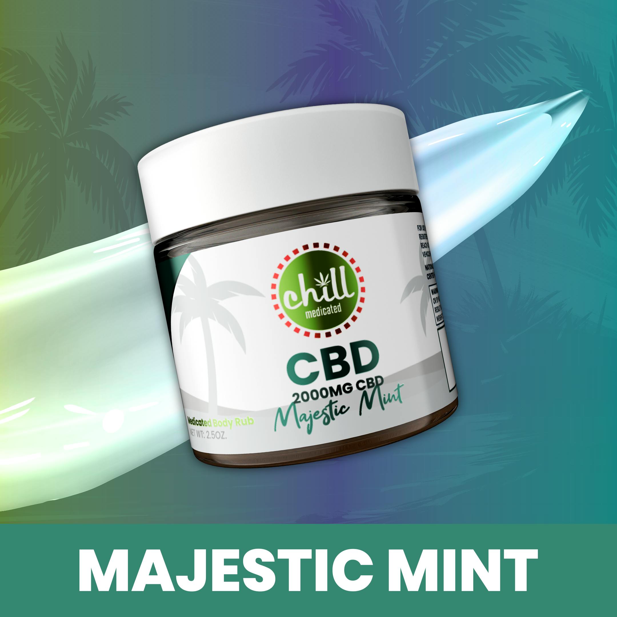 2000mg CBD | Majestic Mint Body Rub | REC - Chill Medicated