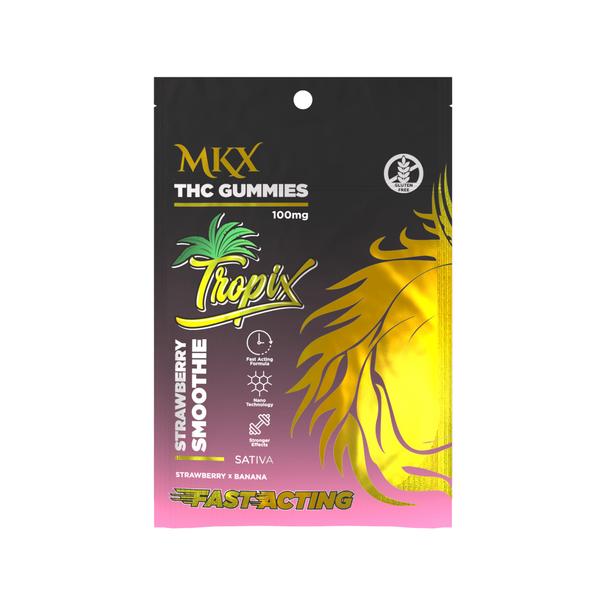 Tropix | Strawberry Smoothie Gummies | 100mg | 5ct | 20mg/ea