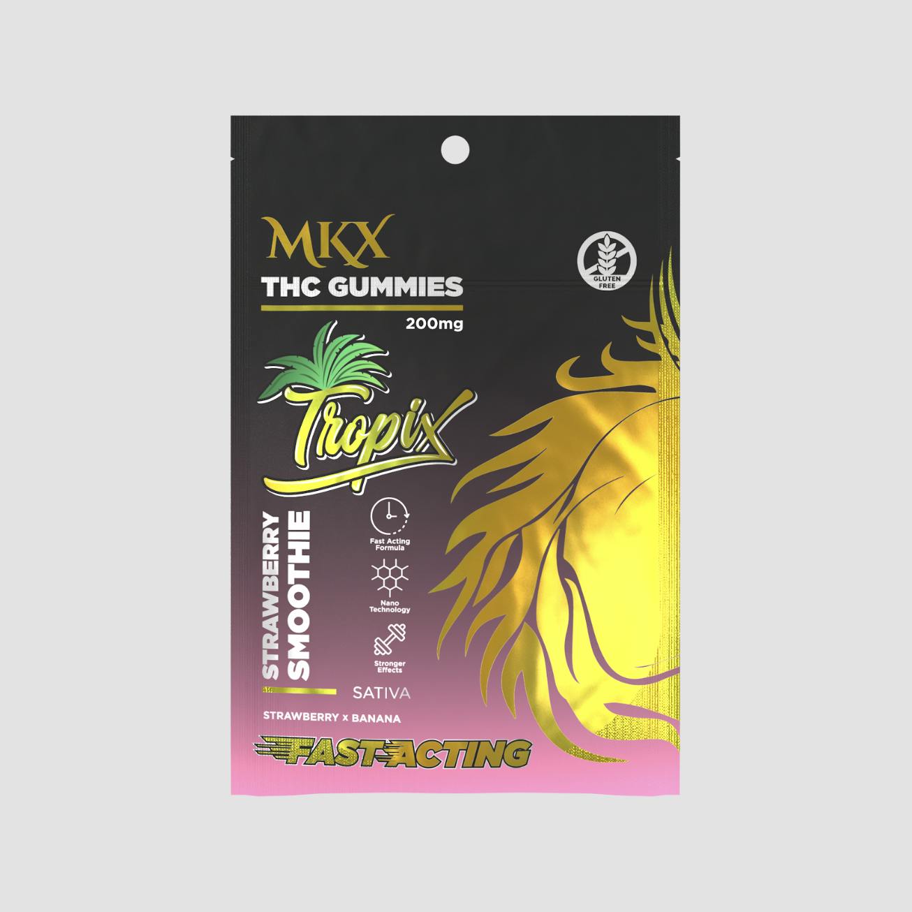 Tropix | Strawberry Smoothie Gummies | 200mg | 10ct | 20mg/ea