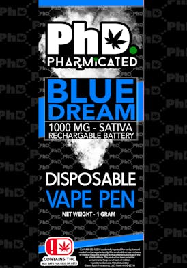 PhD Disposable D9 Vape Cart- 1000 mg - Blue Dream (S)