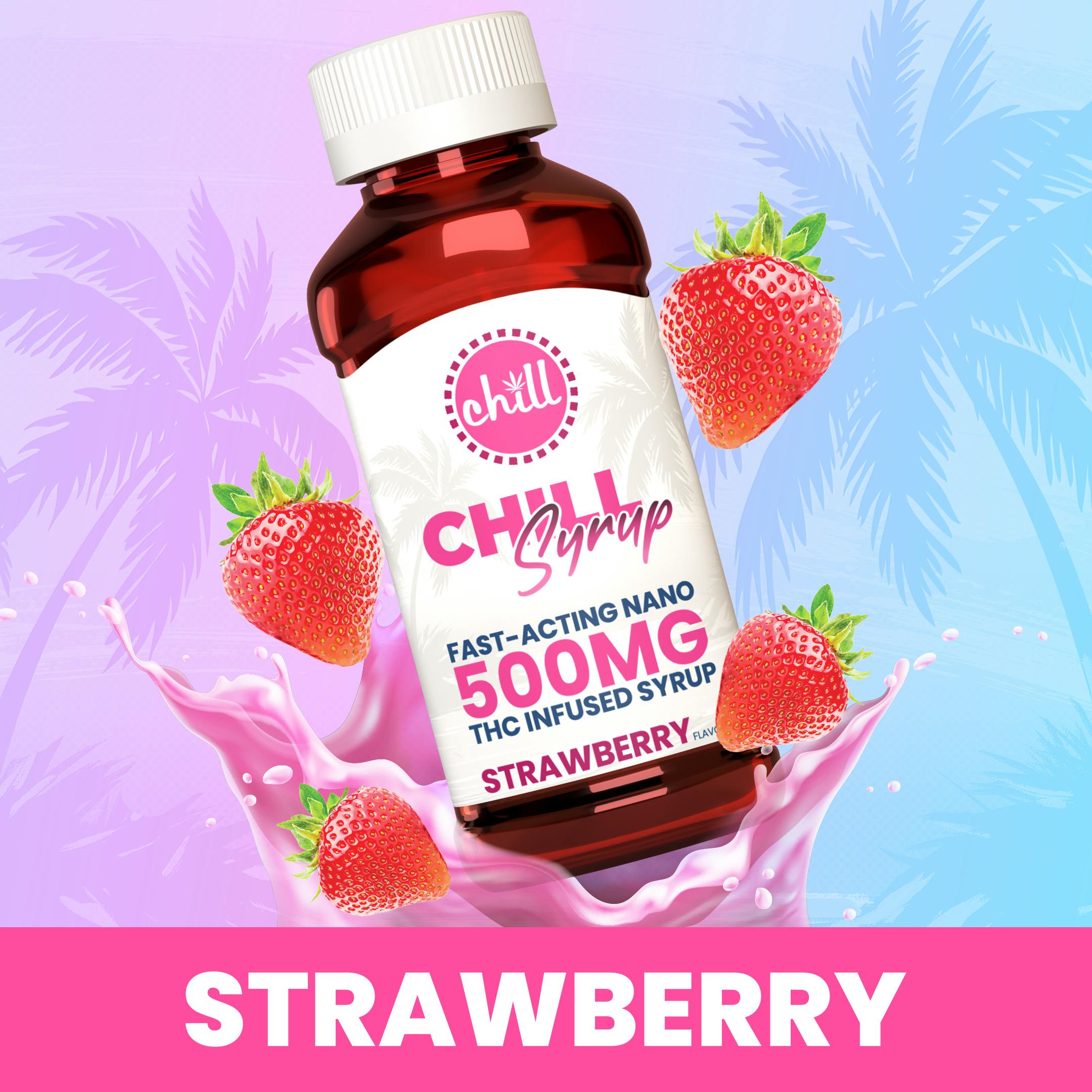 Strawberry | 500mg THC Syrup Tincture | Chill Medicated | REC by Chill Medicated