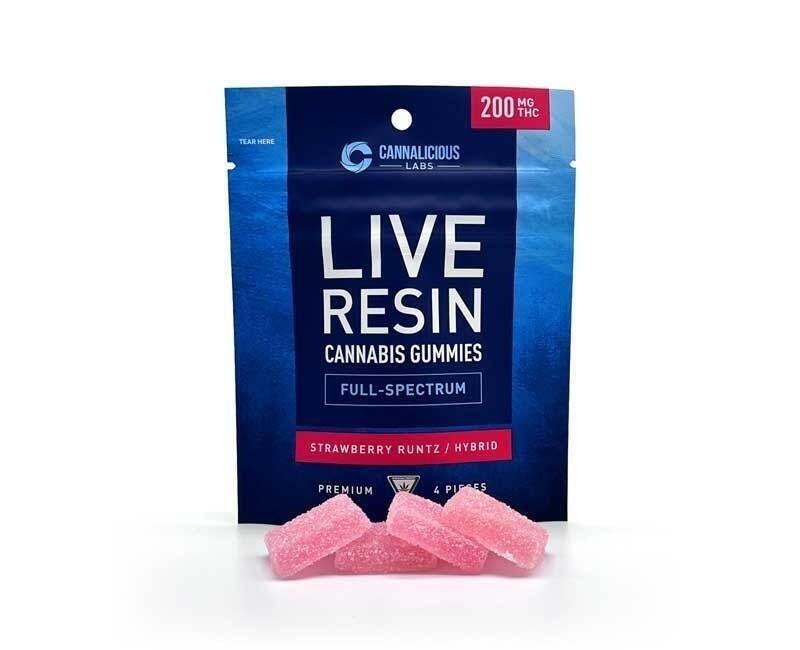 Strawberry Runtz Live Resin Gummies | 200mg | 4ct | 50mg/ea